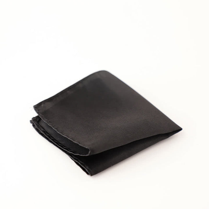 Pochette de costume simple et unie pour homme, idéale pour un mariage - Noir - image 5