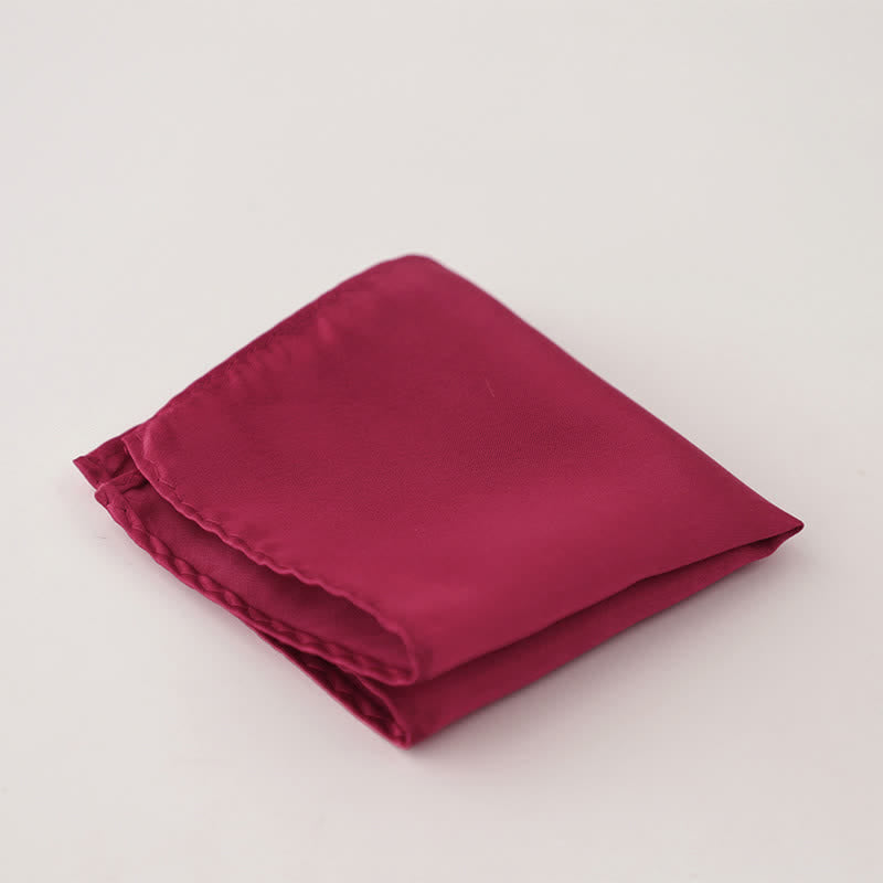 Pochette de costume simple et unie pour homme, idéale pour un mariage - Rouge indien - image 15