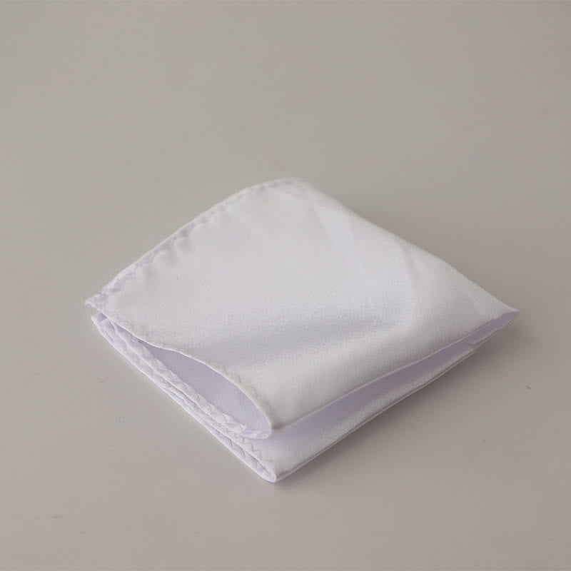 Pochette de costume simple et unie pour homme, idéale pour un mariage - Blanc - image 20