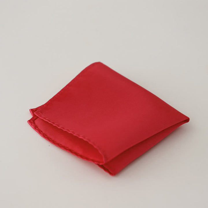Pochette de costume simple et unie pour homme, idéale pour un mariage - Rouge - image 14