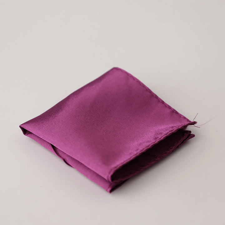 Pochette de costume simple et unie pour homme, idéale pour un mariage - MoyenVioletRouge - image 17