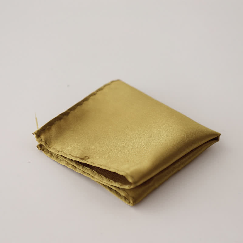 Pochette de costume simple et unie pour homme, idéale pour un mariage - Kaki foncé - image 35