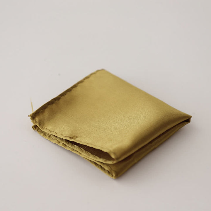 Pochette de costume simple et unie pour homme, idéale pour un mariage - Kaki foncé - image 35