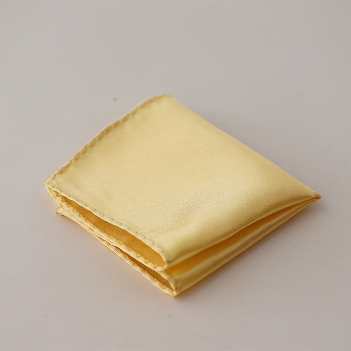 Pochette de costume simple et unie pour homme, idéale pour un mariage - Jaune clair - image 34