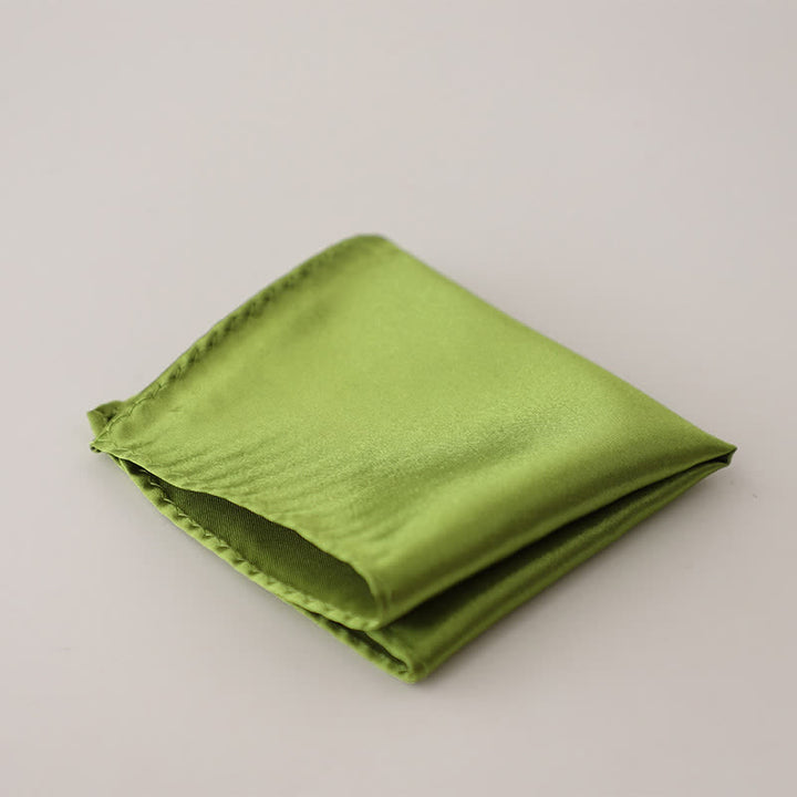 Pochette de costume simple et unie pour homme, idéale pour un mariage - Vert - image 38