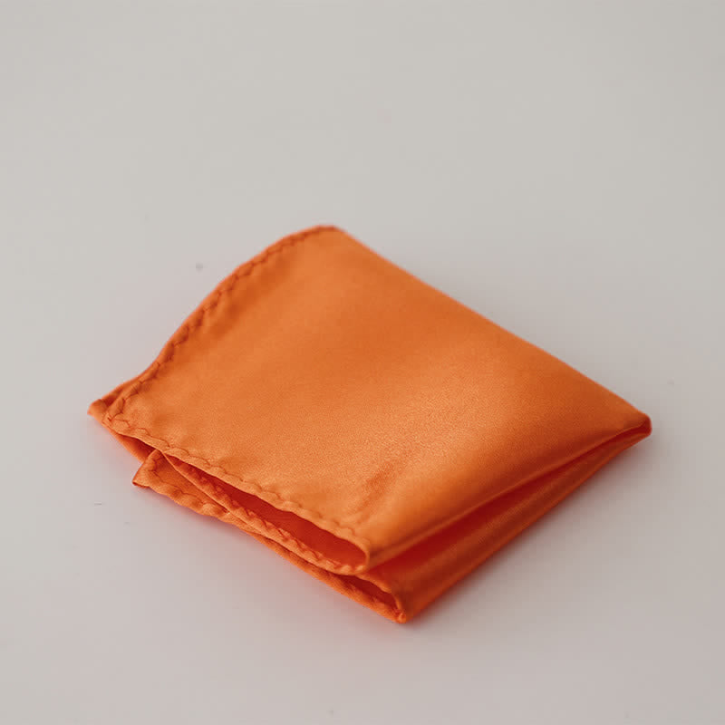 Pochette de costume simple et unie pour homme, idéale pour un mariage - Orange - image 32