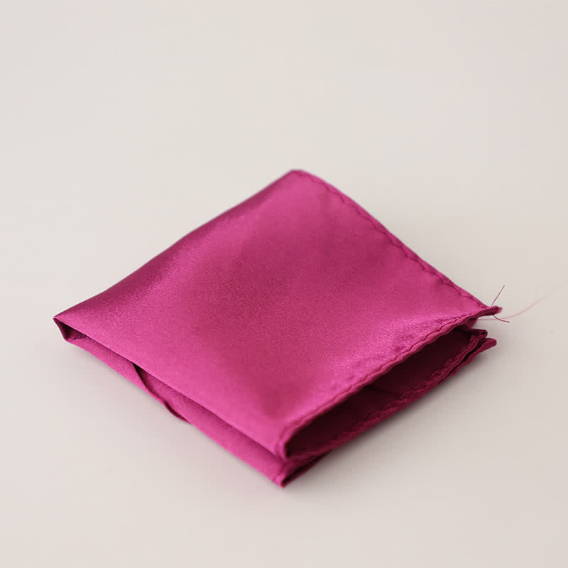 Pochette de costume simple et unie pour homme, idéale pour un mariage - Rose profond - image 16