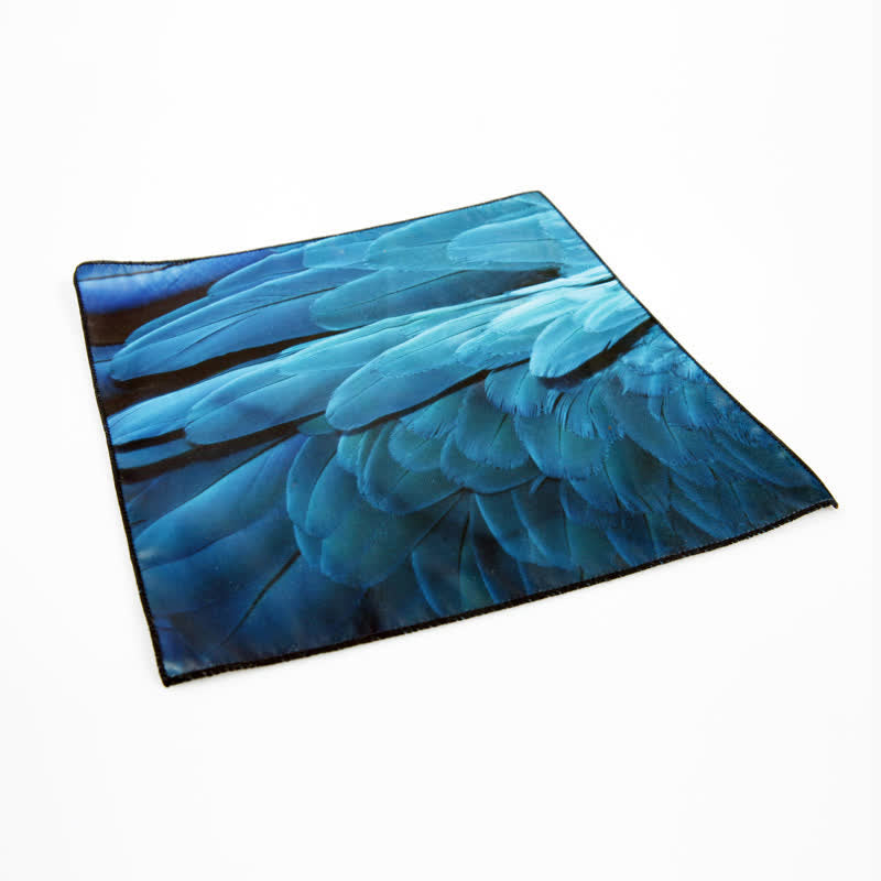 Pochette de costume de luxe pour homme à imprimé plumes bleu-vert - image 2