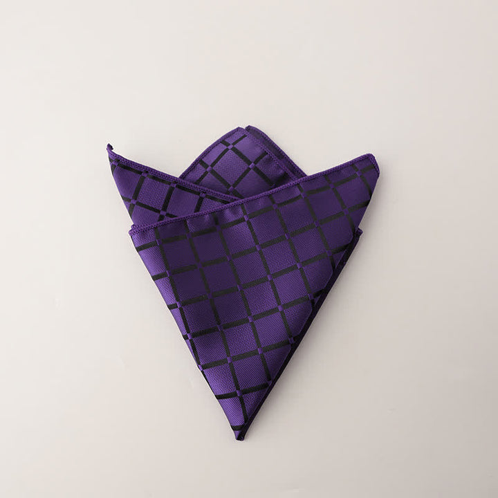 Pochette de costume rétro à carreaux pour homme, couleur saturée - Violet - image 7