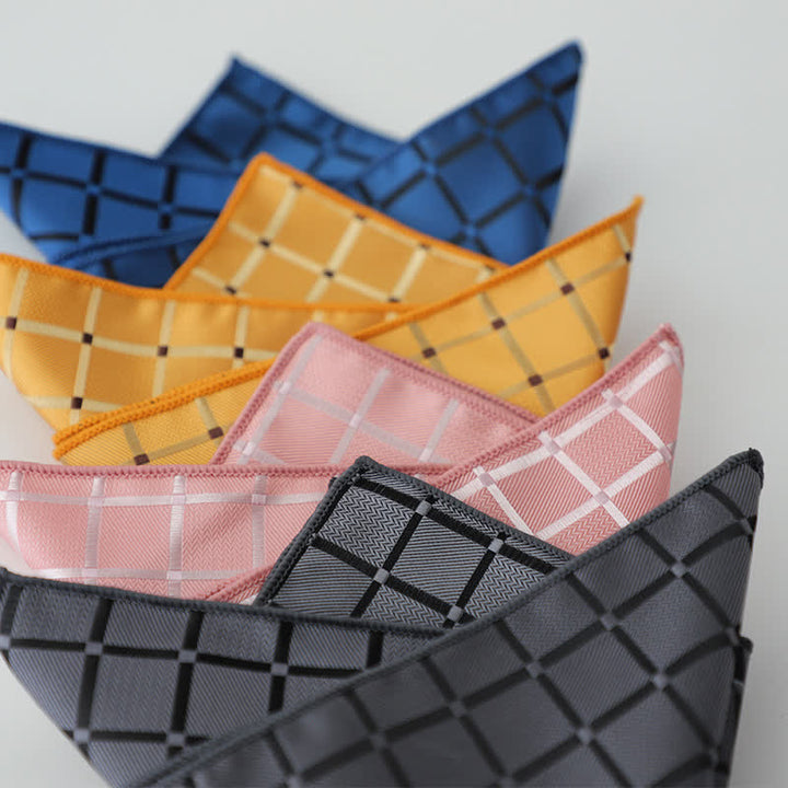 Pochette de costume rétro à carreaux pour homme, couleur saturée - image 4