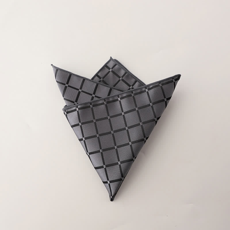 Pochette de costume rétro à carreaux pour homme, couleur saturée - Gris - image 13