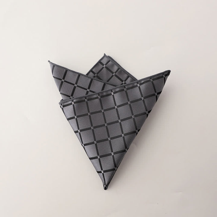 Pochette de costume rétro à carreaux pour homme, couleur saturée - Gris - image 13