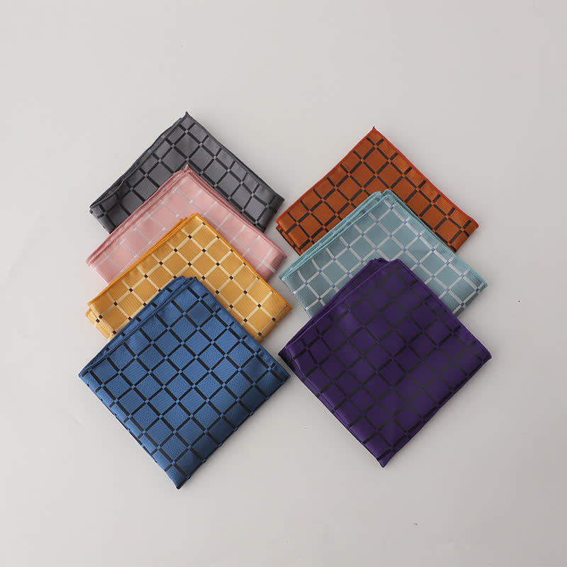 Pochette de costume rétro à carreaux pour homme, couleur saturée - image 2
