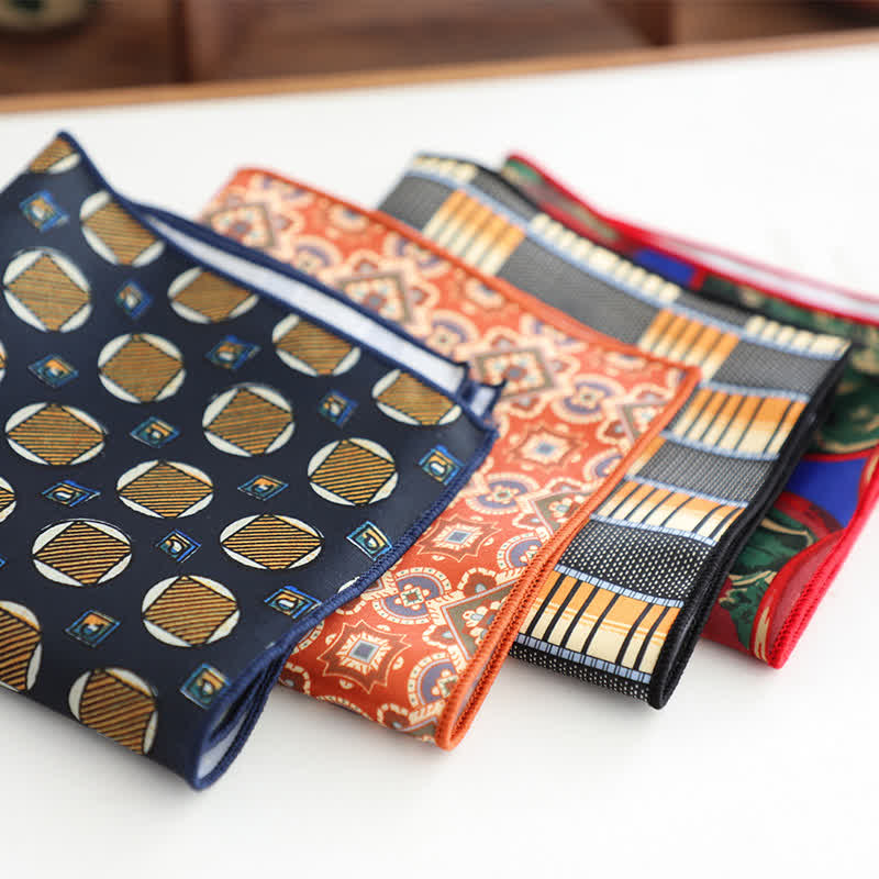 Pochette de costume fantaisie à motif géométrique et floral pour homme - image 2