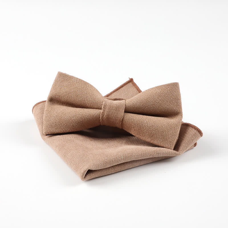 Lot de 2 nœuds papillons mouchoirs Morandi Color System - Chameau - image 18