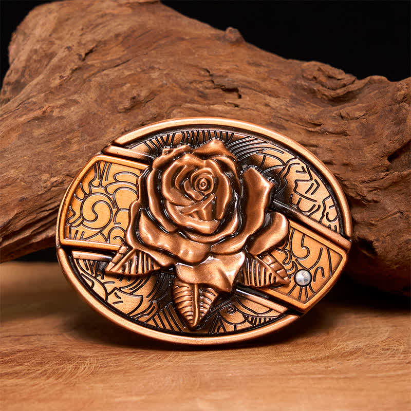 Ceinture en cuir pour homme avec couteau pliant caché en bronze rouge et rose - Rose - Sans ceinture - Ceinture non incluse - image 1