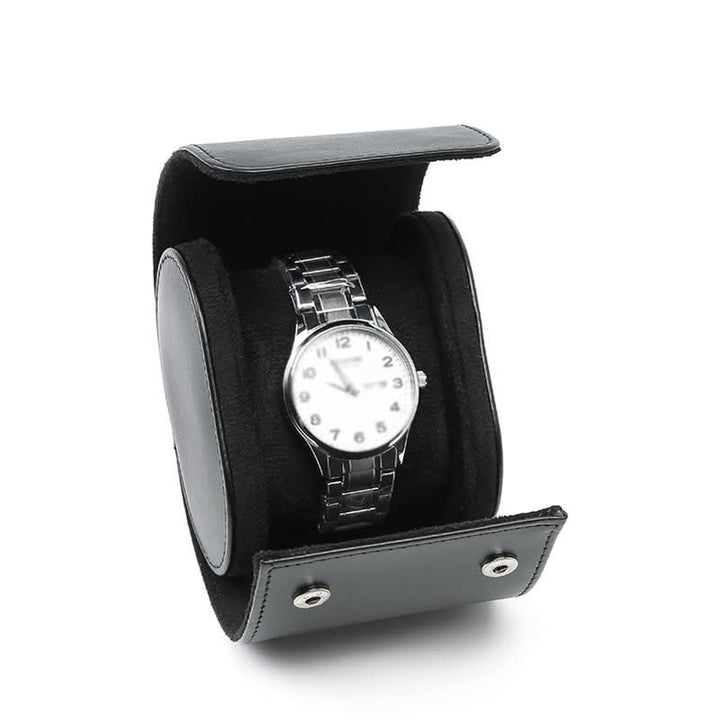 Étui de voyage en cuir pour montre avec initiales personnalisées - 1-Position - Noir - image 9