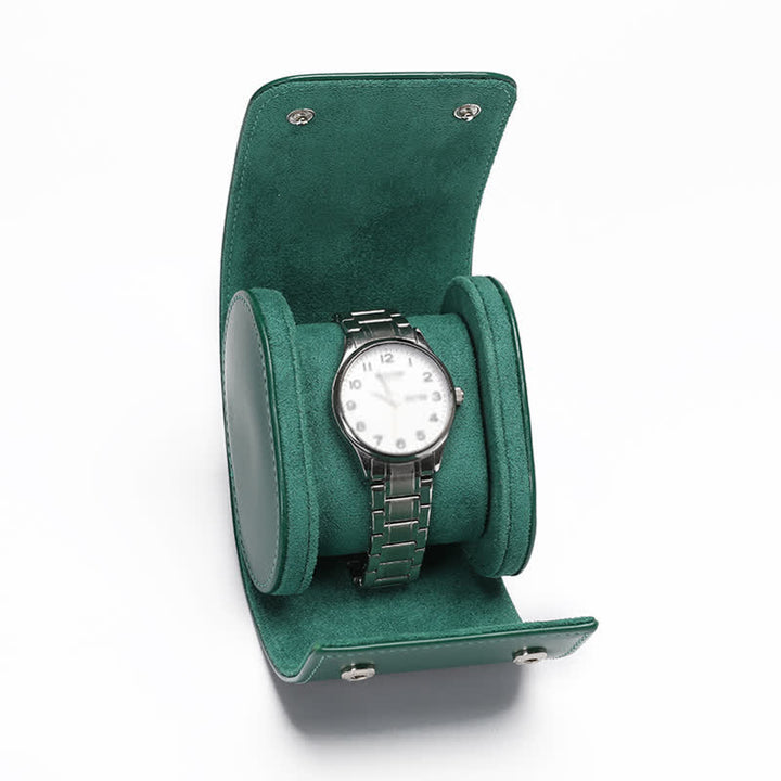 Étui de voyage en cuir pour montre avec initiales personnalisées - 1-Position - Vert - image 15