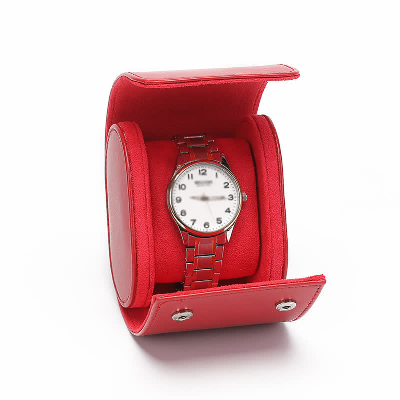 Étui de voyage en cuir pour montre avec initiales personnalisées - 1-Position - Rouge - image 18
