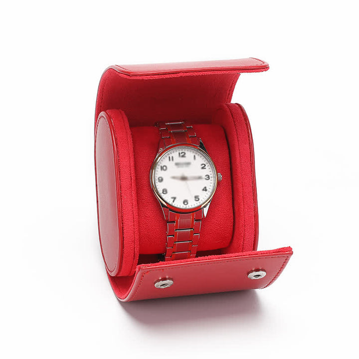 Étui de voyage en cuir pour montre avec initiales personnalisées - 1-Position - Rouge - image 18