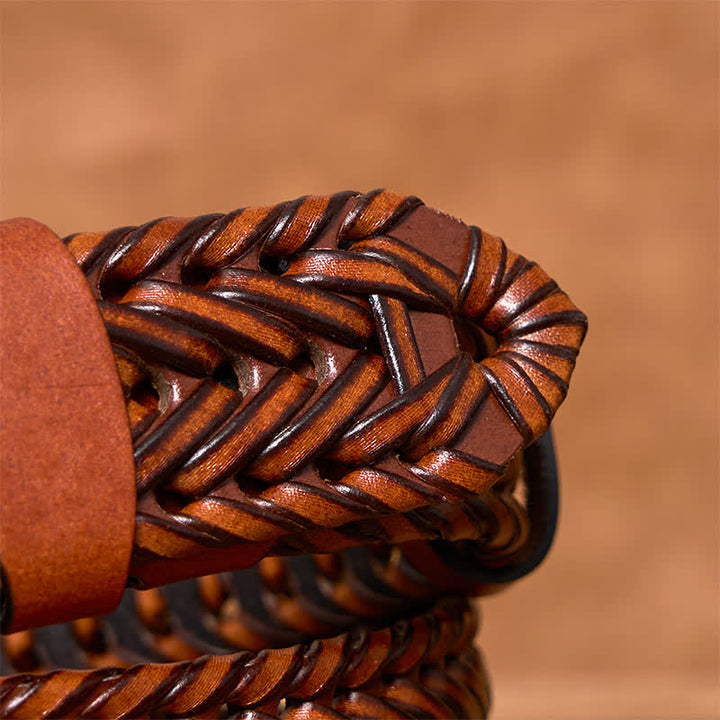 Ceinture en cuir tressée décontractée pour homme - image 4
