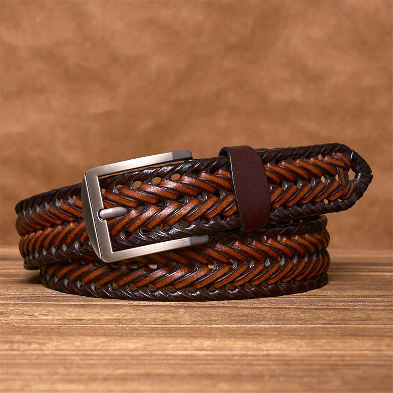 Ceinture en cuir tressée décontractée pour homme - image 22