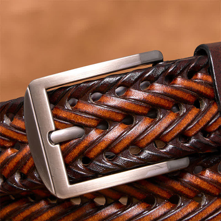 Ceinture en cuir tressée décontractée pour homme - image 23