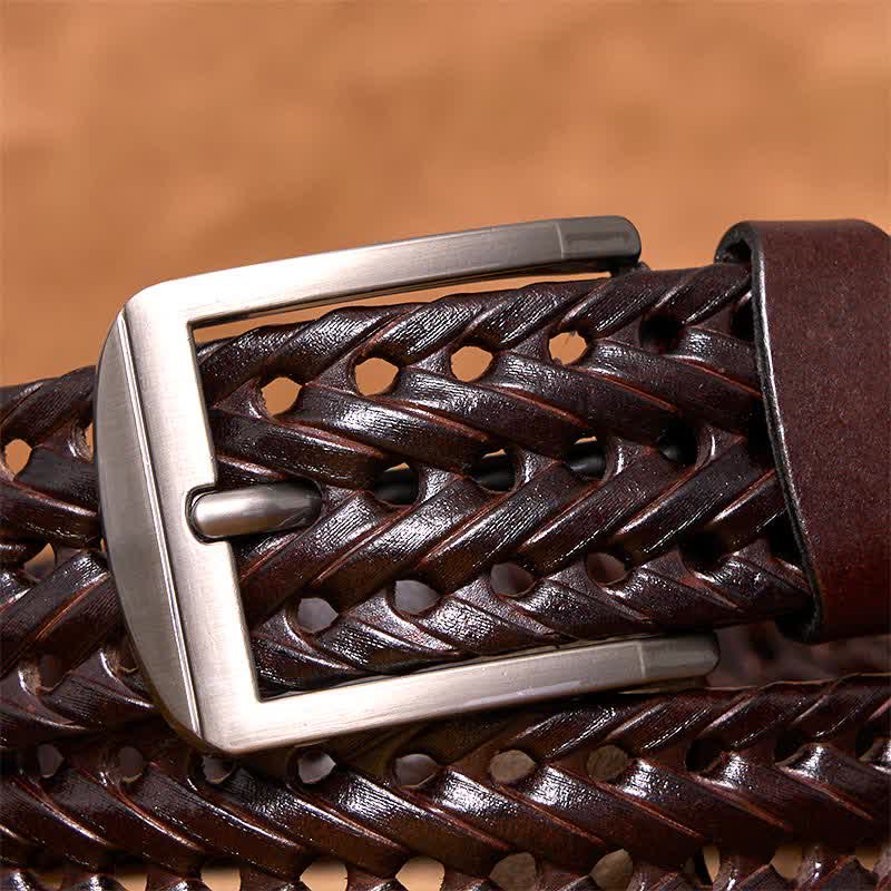 Ceinture en cuir tressée décontractée pour homme - image 13