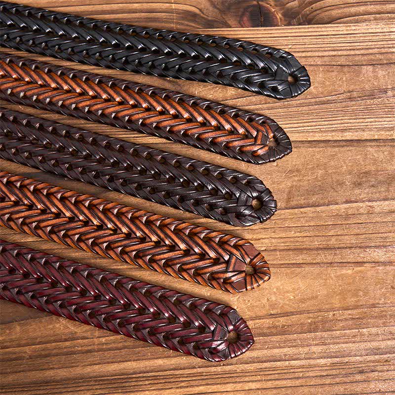 Ceinture en cuir tressée décontractée pour homme - image 2