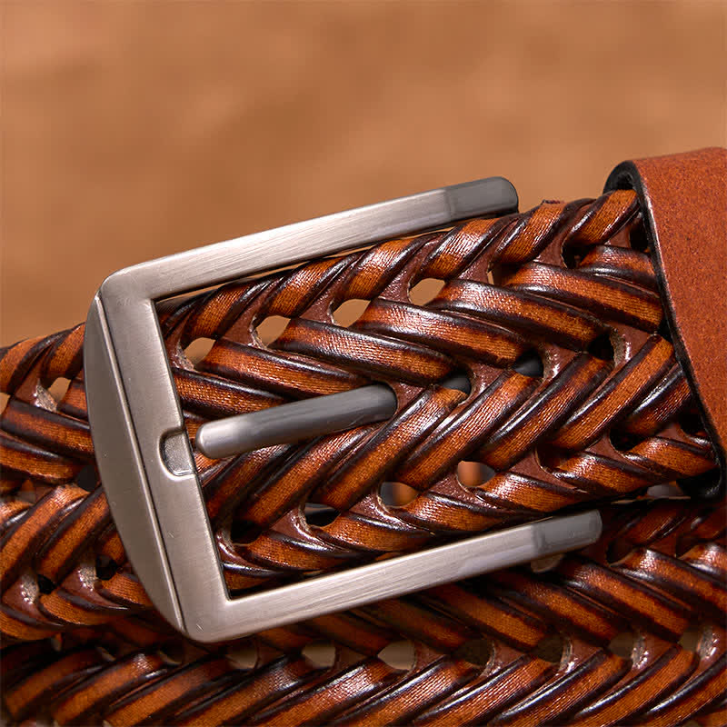 Ceinture en cuir tressée décontractée pour homme - image 3