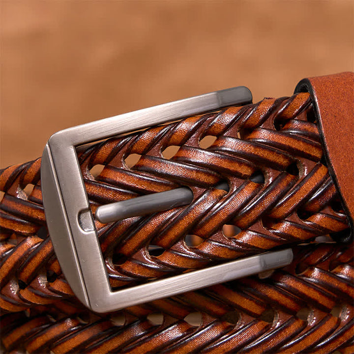 Ceinture en cuir tressée décontractée pour homme - image 3