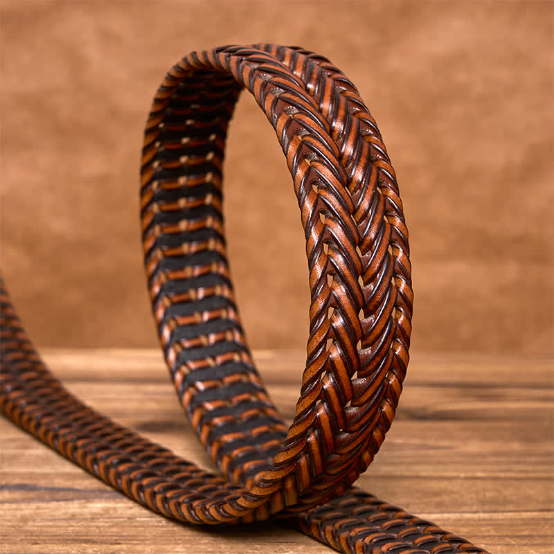 Ceinture en cuir tressée décontractée pour homme - image 5