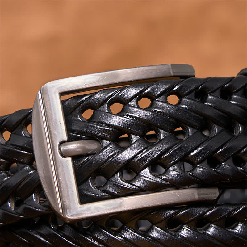 Ceinture en cuir tressée décontractée pour homme - image 8