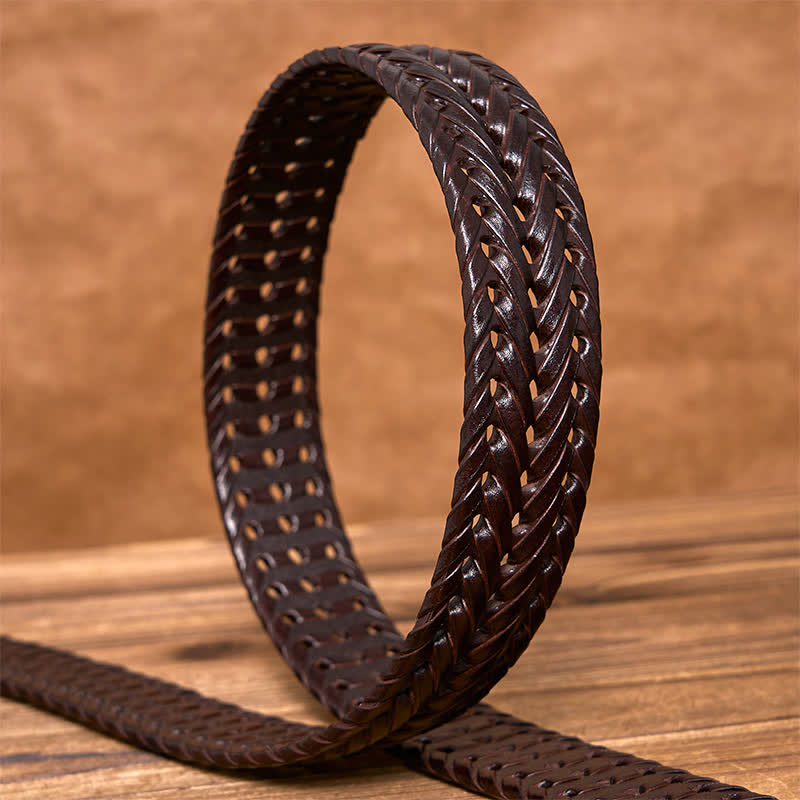Ceinture en cuir tressée décontractée pour homme - image 15