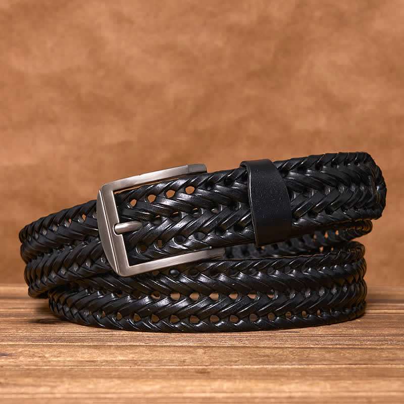 Ceinture en cuir tressée décontractée pour homme - image 7