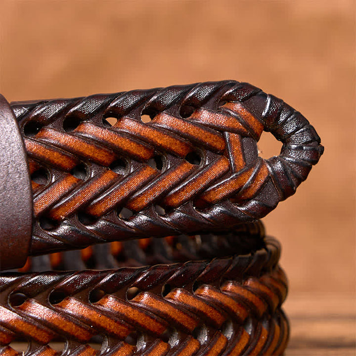 Ceinture en cuir tressée décontractée pour homme - image 24