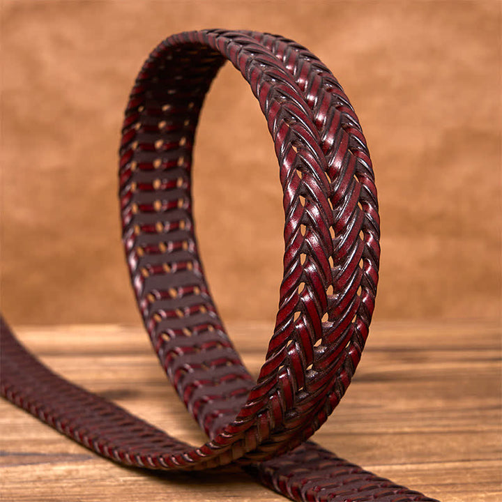Ceinture en cuir tressée décontractée pour homme - image 20