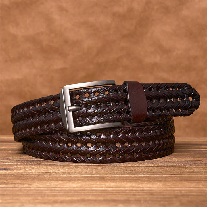 Ceinture en cuir tressée décontractée pour homme - image 12