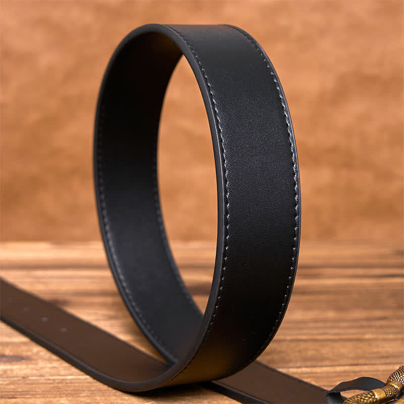 Ceinture en cuir style streetwear avec boucle serpent en bronze punk pour homme - image 6