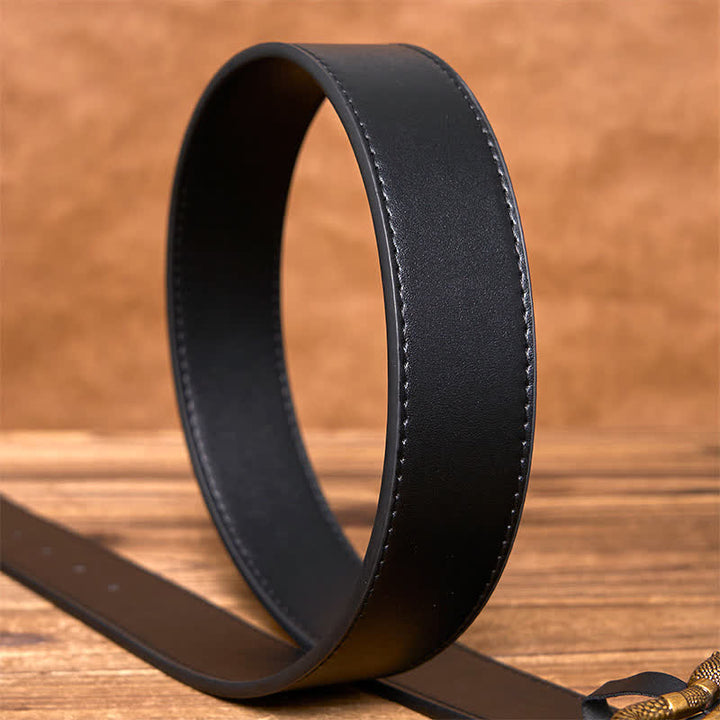 Ceinture en cuir style streetwear avec boucle serpent en bronze punk pour homme - image 6