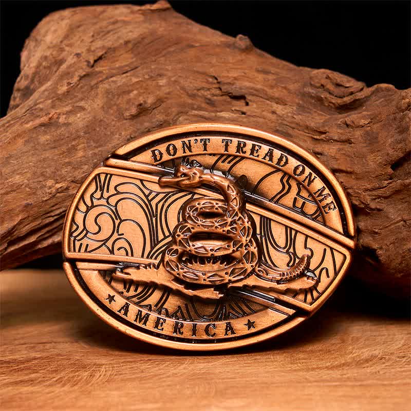 Ceinture en cuir pour homme avec couteau pliant caché en forme de serpent rouge bronze - Serpent - Sans ceinture - Ceinture non incluse - image 1