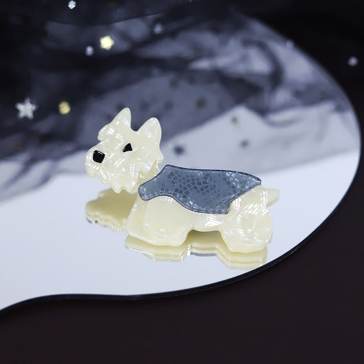 Broche en acrylique faite à la main en forme de chien Schnauzer mignon et tendance - image 4