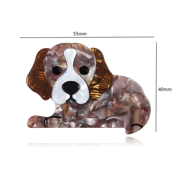 Broche en acrylique faite à la main en forme de petit chien mignon - image 5