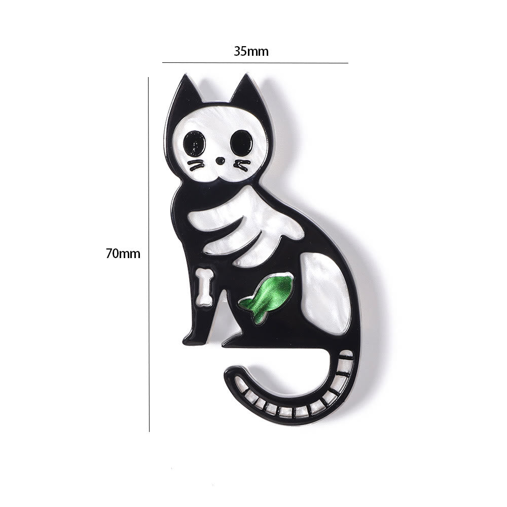 Broche en acrylique faite main en forme de petit chat pour Halloween - image 5