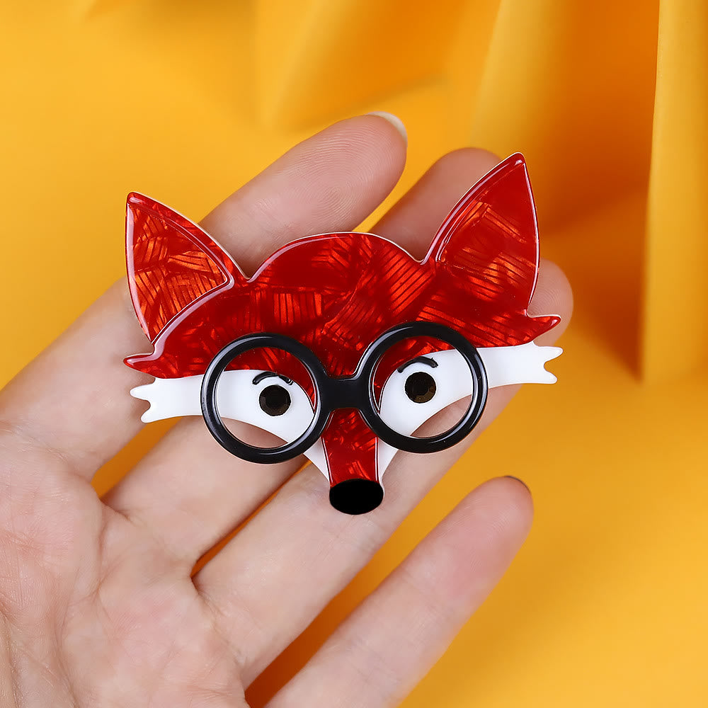 Broche en acrylique faite main, unisexe et mignonne, tête de renard - image 2