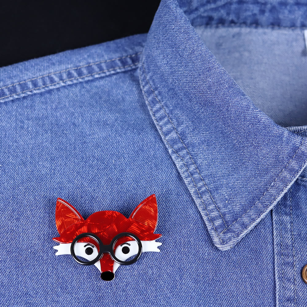 Broche en acrylique faite main, unisexe et mignonne, tête de renard - image 3