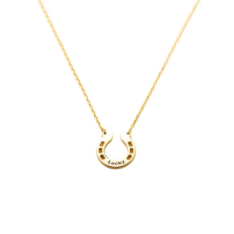 Collier avec pendentif en forme de fer à cheval porte-bonheur personnalisé en forme de U - image 6