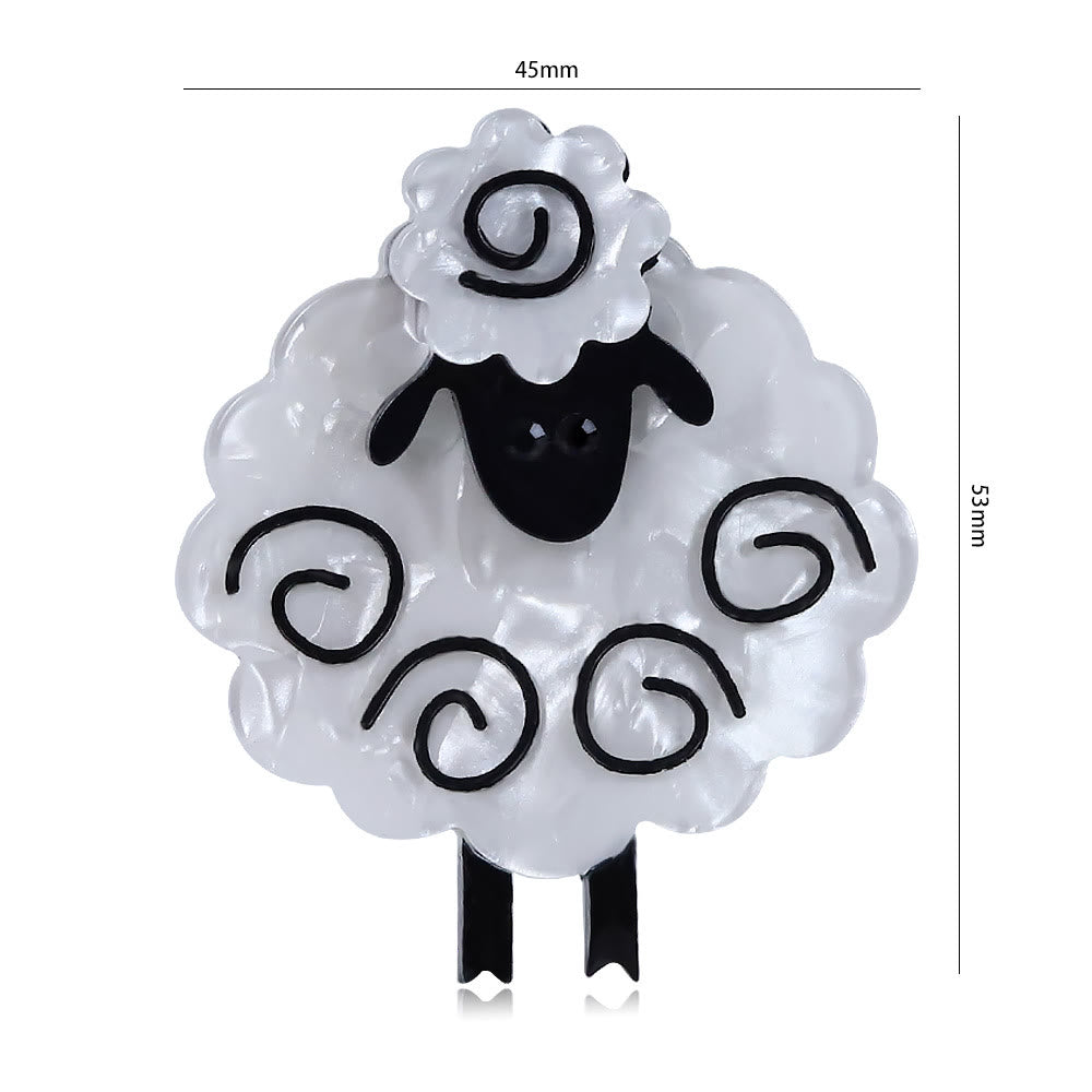 Broche en acrylique faite à la main en forme de mouton, accessoires pour animaux de mode - image 4