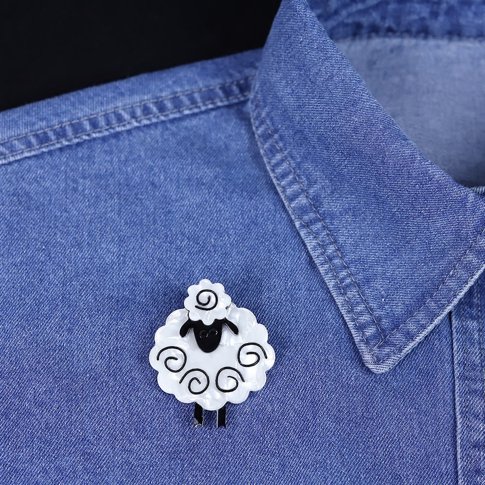 Broche en acrylique faite à la main en forme de mouton, accessoires pour animaux de mode - image 2