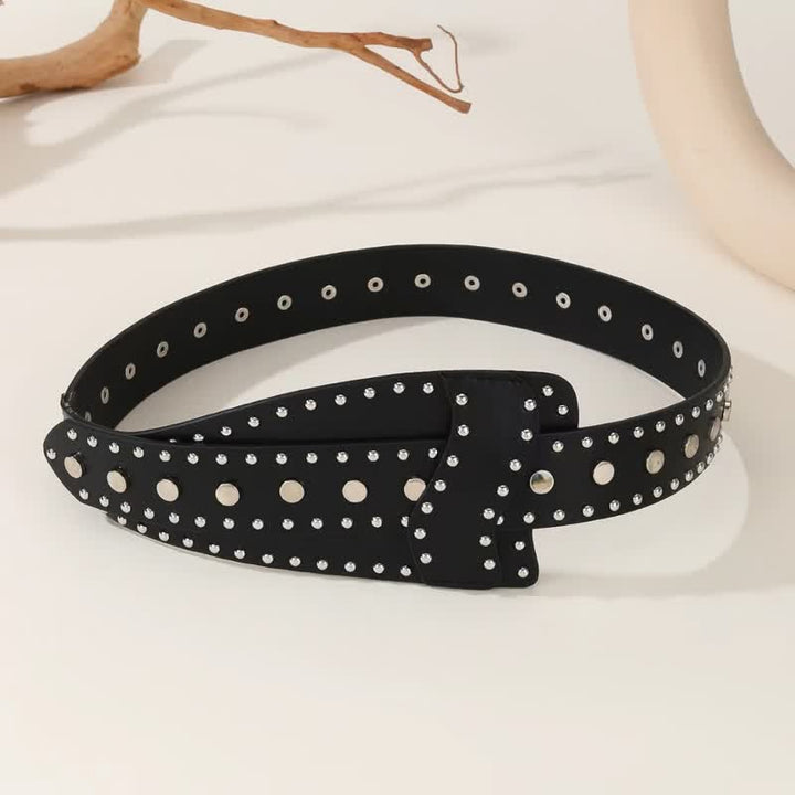 Ceinture corset en cuir à boucle boutonnée et rivetée pour femme - image 3